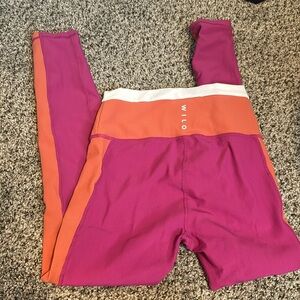 WILO limited edition leggings pink and orange compression workout leggings